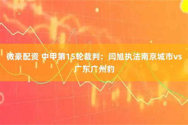 微豪配资 中甲第15轮裁判：闫旭执法南京城市vs广东广州豹